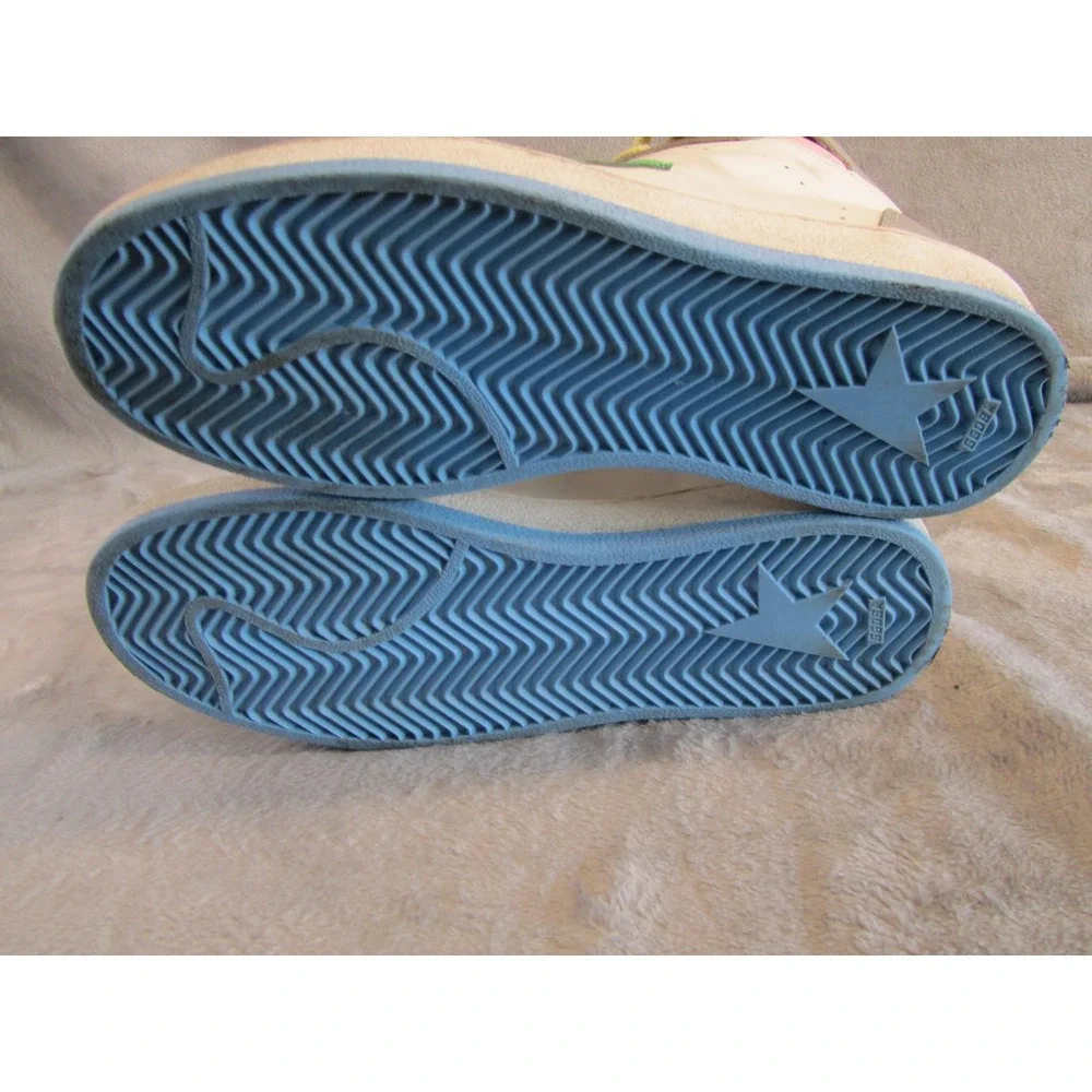 Golden Goose Sky-Star High Top Sneakers White Grey Mint Green Pink Womens - Picture 9 of 13